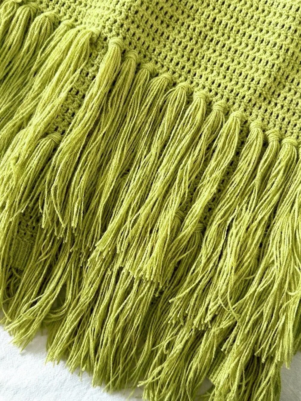 Green Casual Women's Bustier Tassel Hem Spaghetti Strap Bodycon Mini Dress - Picture 7 of 7